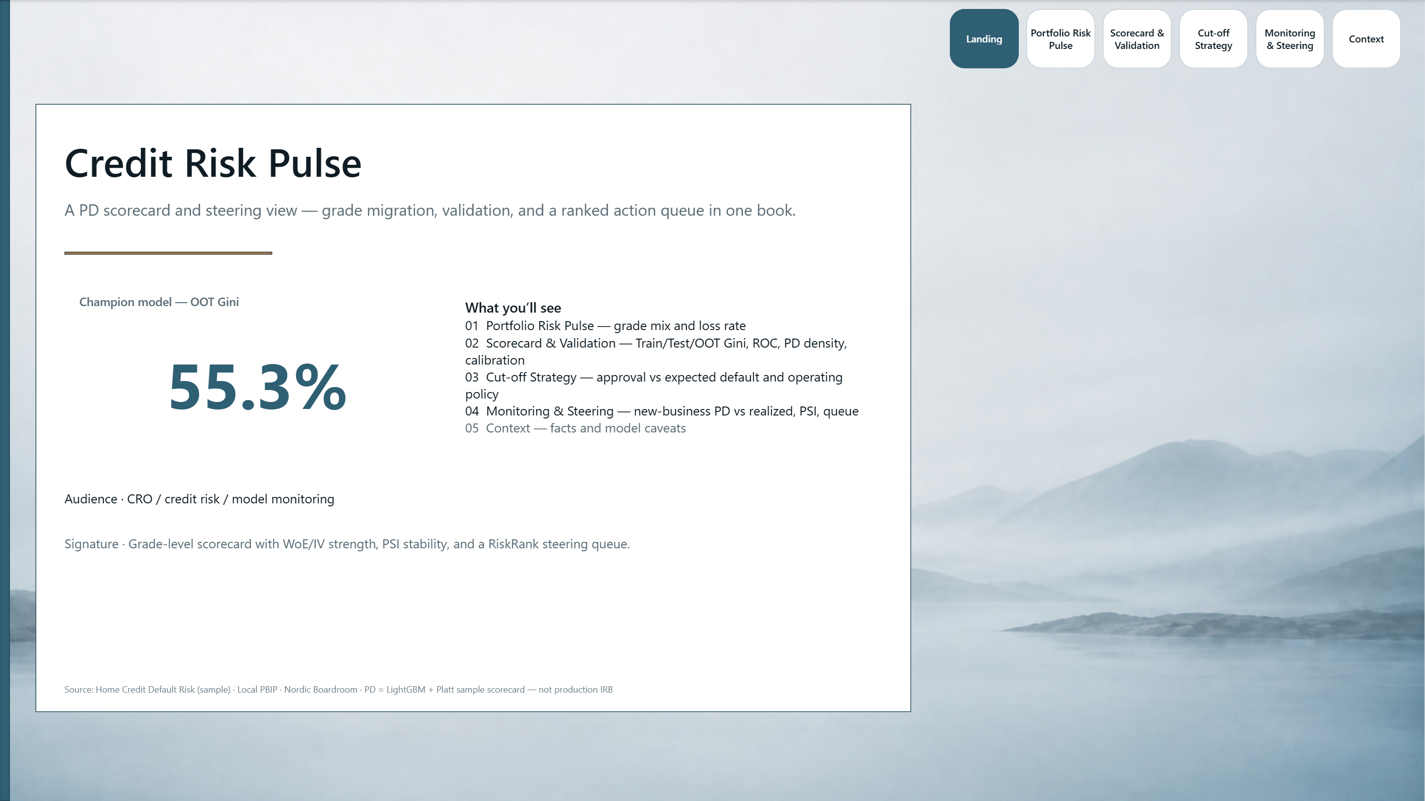 Credit Risk Pulse — Landing