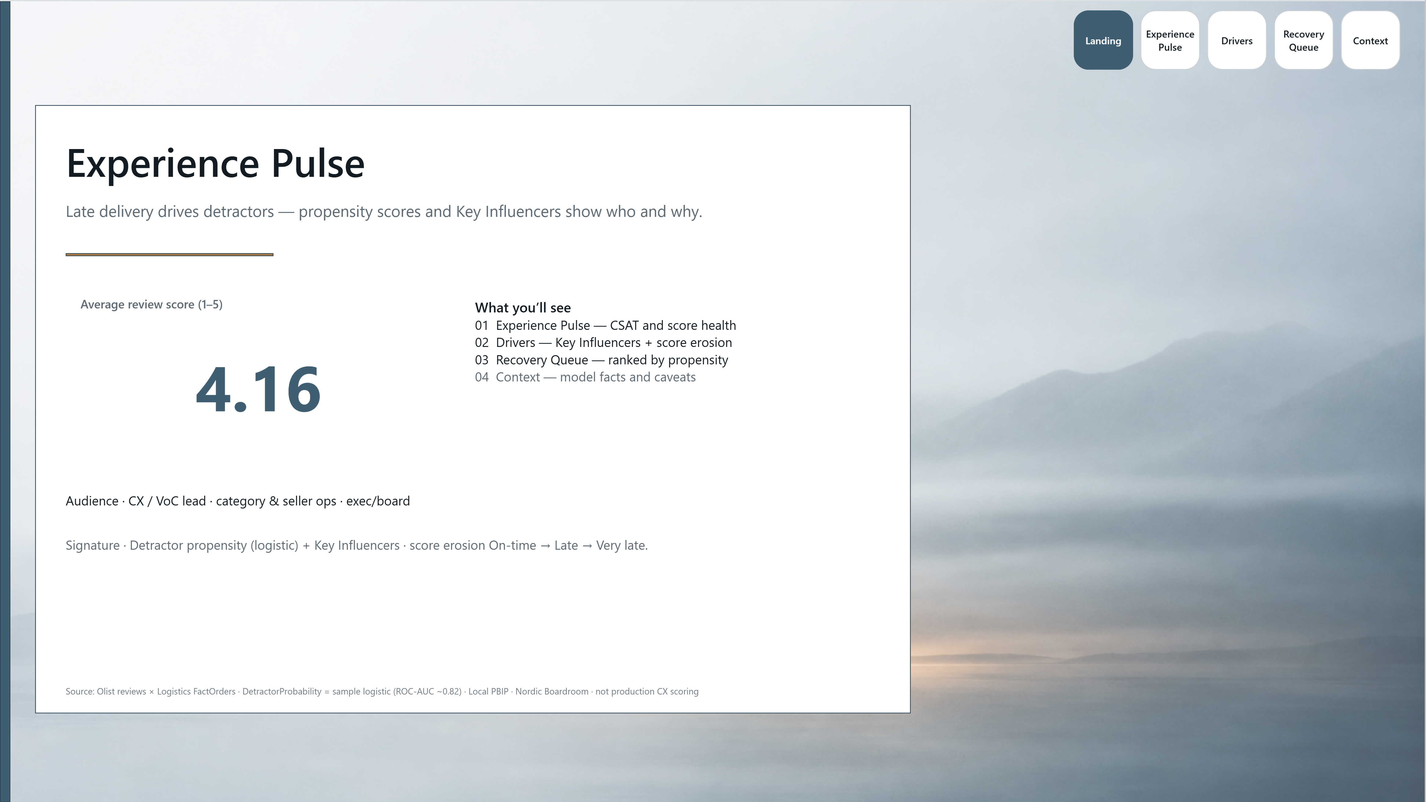 Experience Pulse — Landing